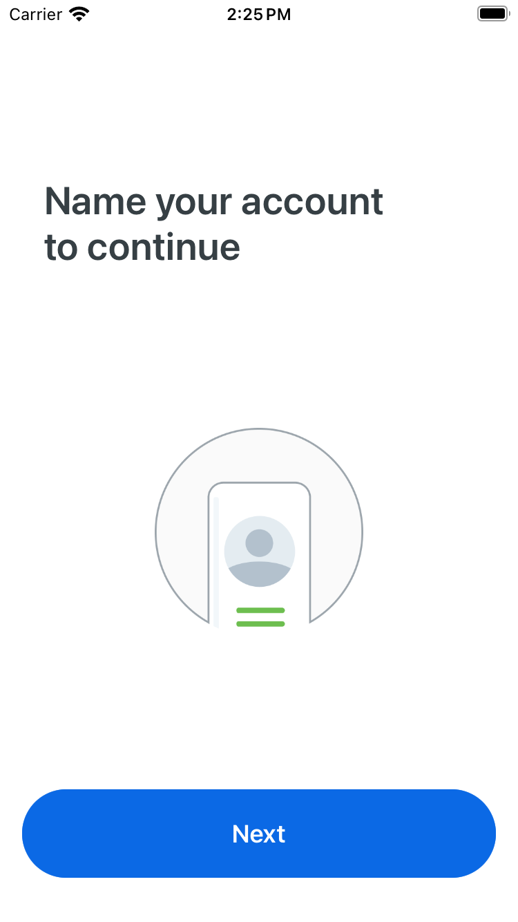 Name Your Account to Continue